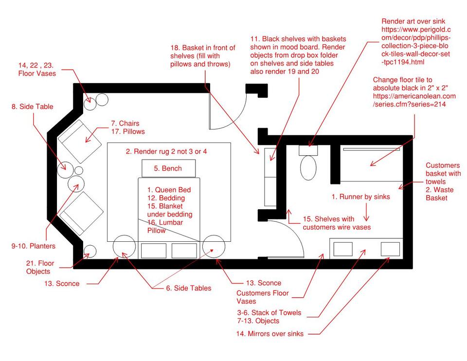 Online Designer Bathroom Floorplan