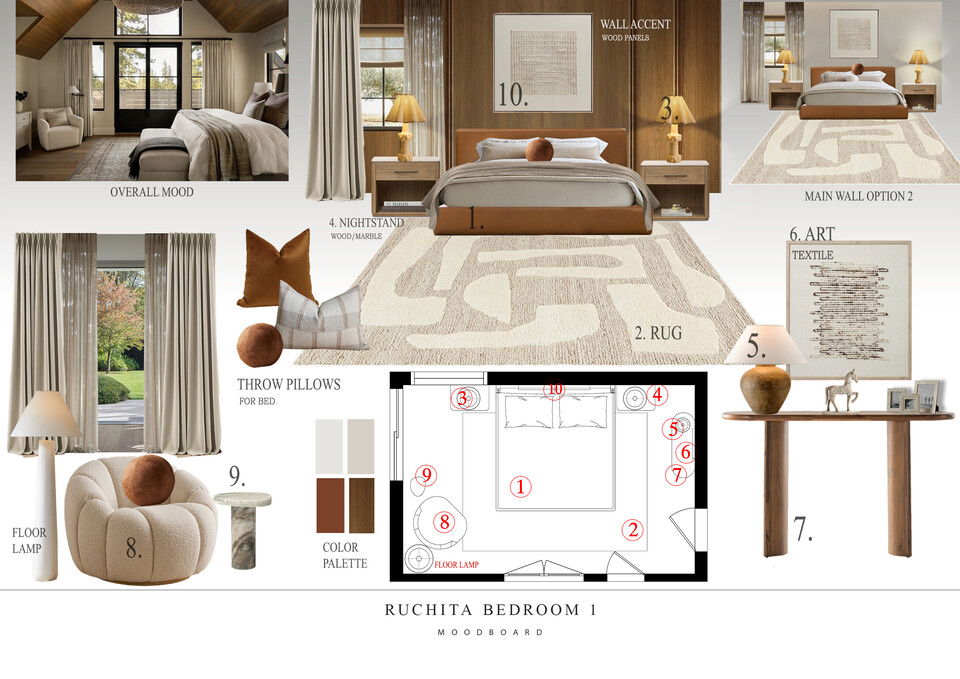 Remodelación orgánica moderna y elegante del hogar Nathalie I. Moodboard 1 miniatura