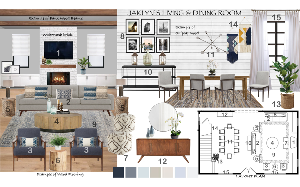 Blue & White Kitchen & Rustic Home Design Nor Aina M. Moodboard 2 thumb