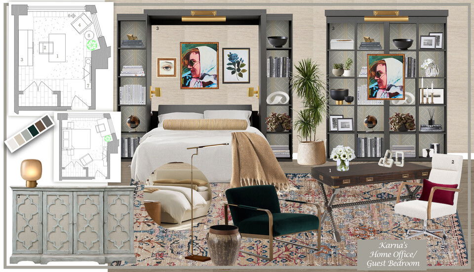 Elegant Modern Office & Guest Room Remodel Dragana V. Moodboard 1 thumb