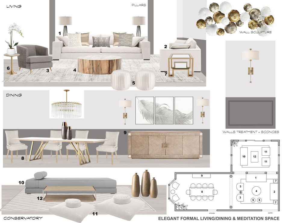 Glamorous High Ceiling Home Interior Design Laura A. Moodboard 1 thumb