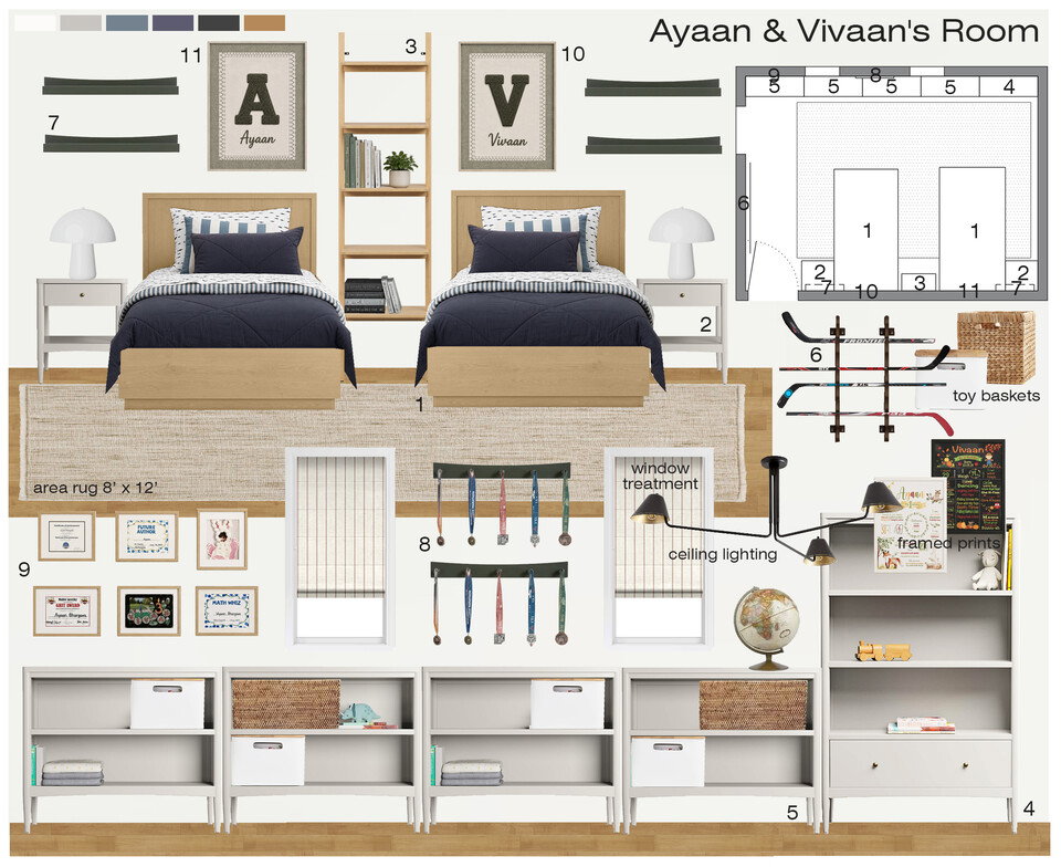 Adventure Inspired Shared Boys Bedroom Design Selma A. Moodboard 1 thumb