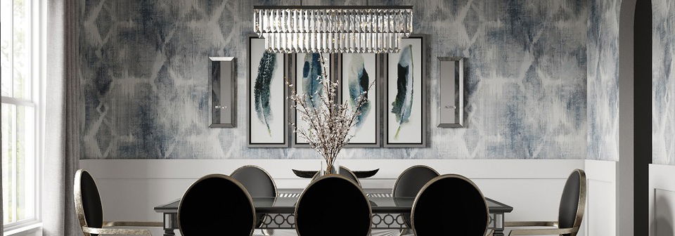 Glamorous Silver & Blue Home Design 