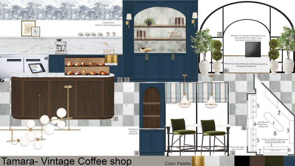 Vintage-Inspired Chic Coffee Shop/Book Store Design Shameika B. Moodboard 1 thumb