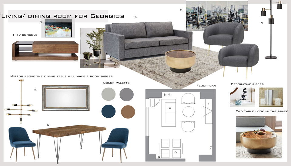 Sala y dormitorio eclécticos y elegantes  Tablero de inspiración 2 de Lidija P.