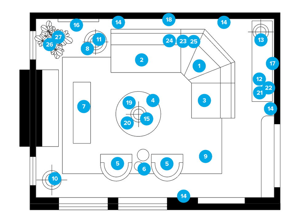 Online Designer Living Room Floorplan