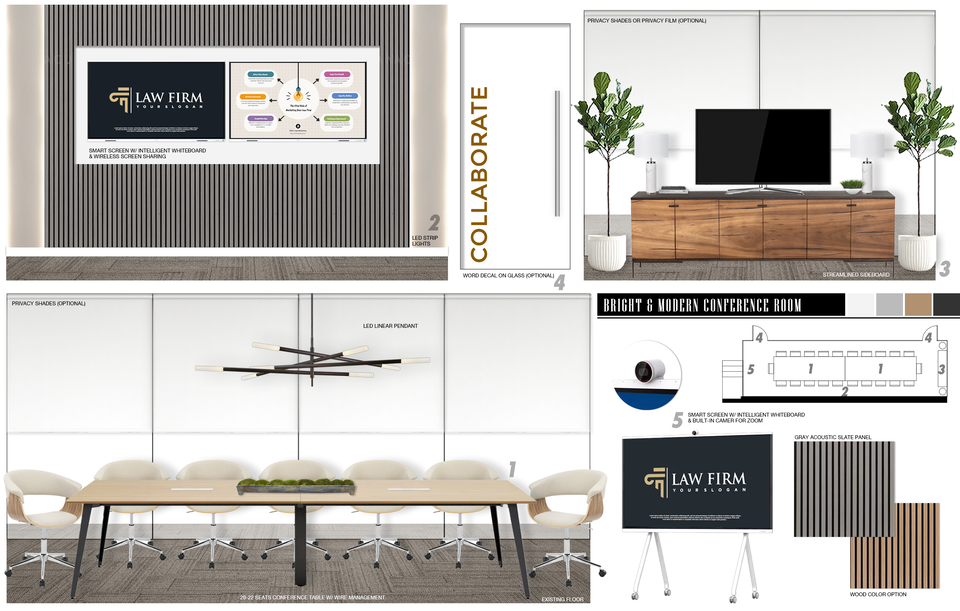 Modern & Elegant Commercial Conference Room Picharat A.  Moodboard 2 thumb