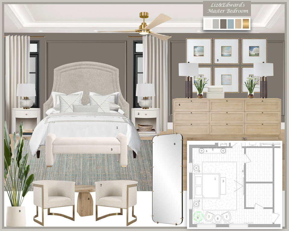 Cozy & Inviting Bedroom Design with Modern Touches Dragana V. Moodboard 1 thumb
