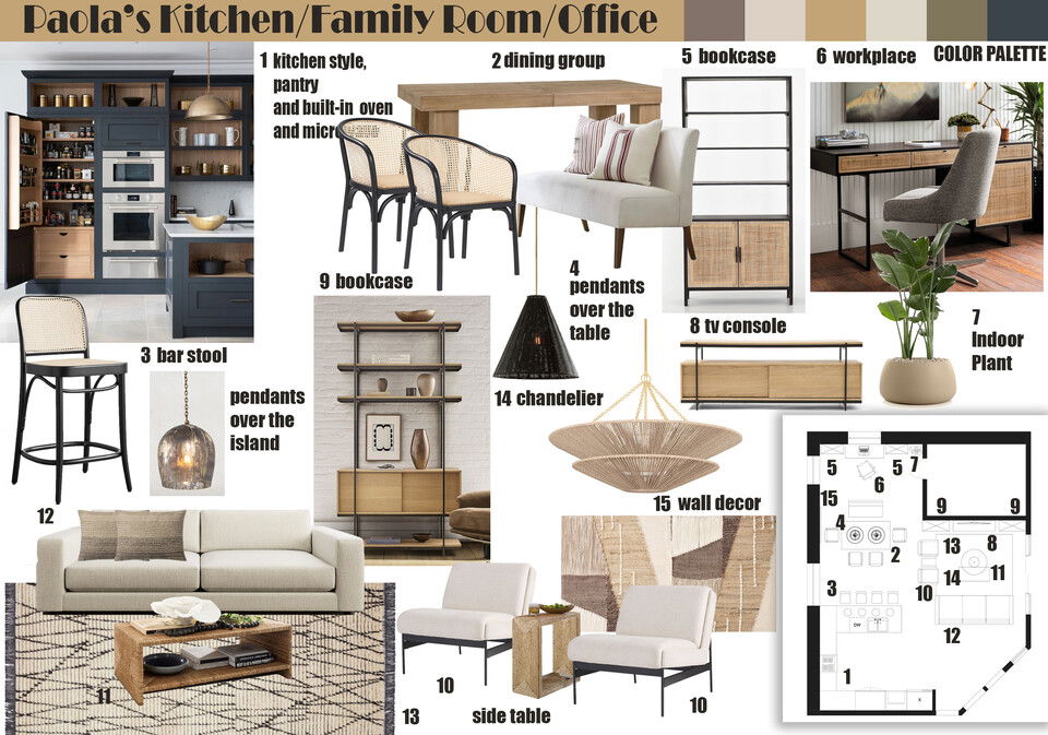 Fresh & Modern Living/Kitchen & Office Design Talyana V. Moodboard 1 thumb