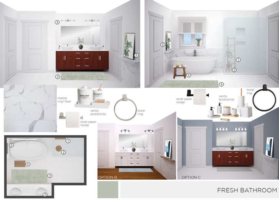 Luxurious Fresh Bathroom Design Maya M. Moodboard 1 thumb