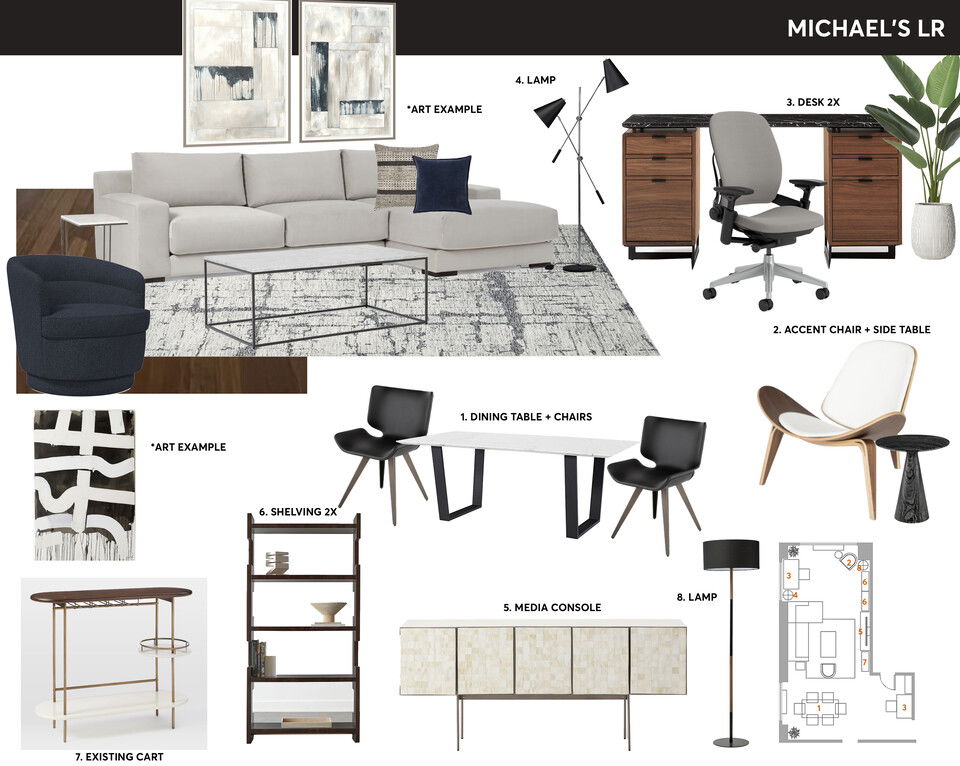 Chic Modern Living & Dining Room Design Jessica S. Moodboard 1 thumb