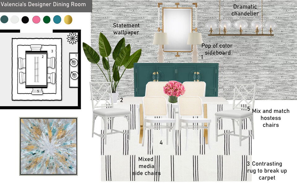 Eclectic Dining Room Design Alissa A. Moodboard 2 thumb