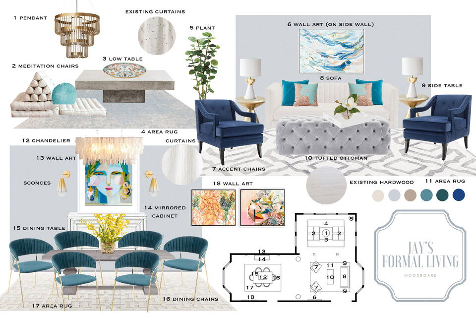 Glamorous High Ceiling Home Interior Design MaryBeth C. Moodboard 2 thumb