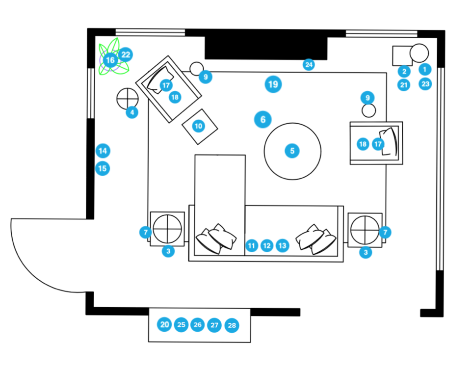 Online Designer Living Room Floorplan