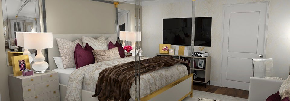 Classy glam bedroom - After Rendering