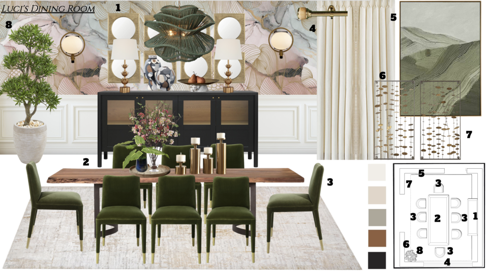 Luxe Contemporary Dining Room Transformation Kamila A. Moodboard 2 thumb