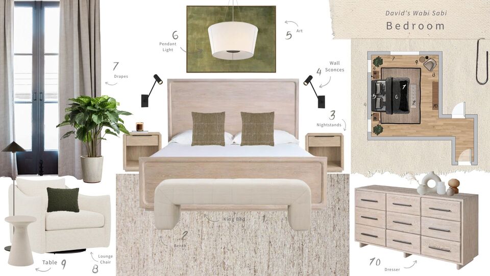 Modern Earthy Bedroom Design with Natural Accents Ashley B. Moodboard 2 thumb