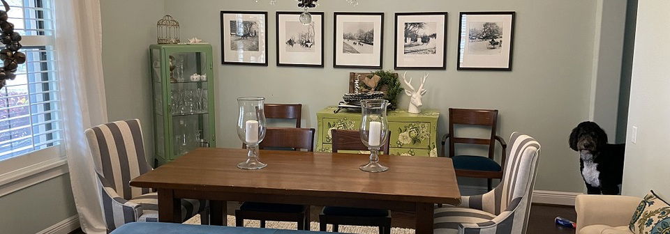 Transitional Stylish Dining Room- Before Photo