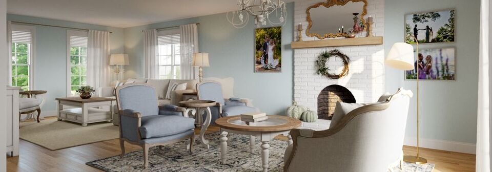 Elegant French Country Home Design by affordable New Hampshire interior designers