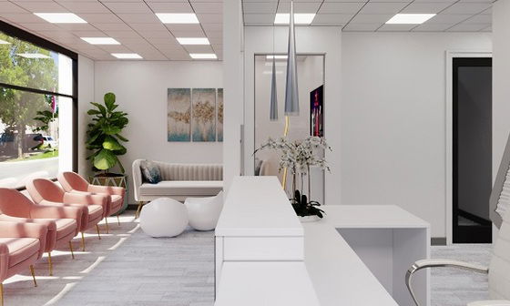 Contemporary Dental Office Front Lobby Design by interior designers in Chicago, Illinois