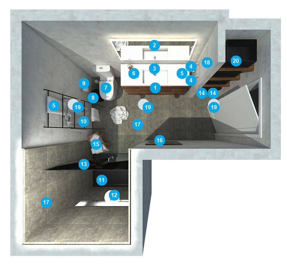 Online Designer Bathroom Floorplan