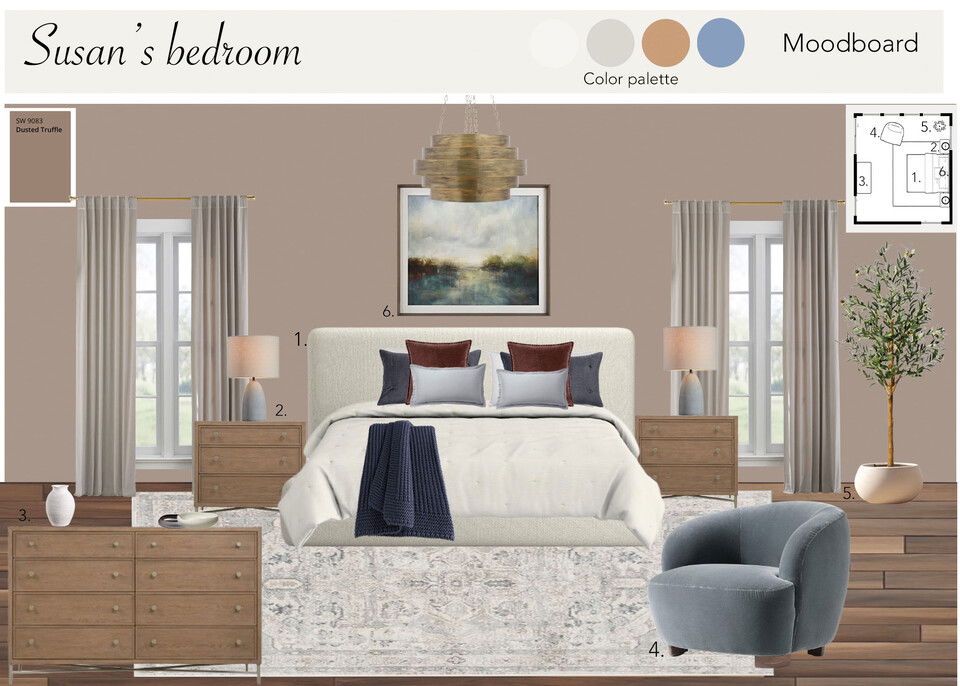 Wood-Toned Rustic Bedroom with Modern Touches Maria M. Moodboard 2 thumb