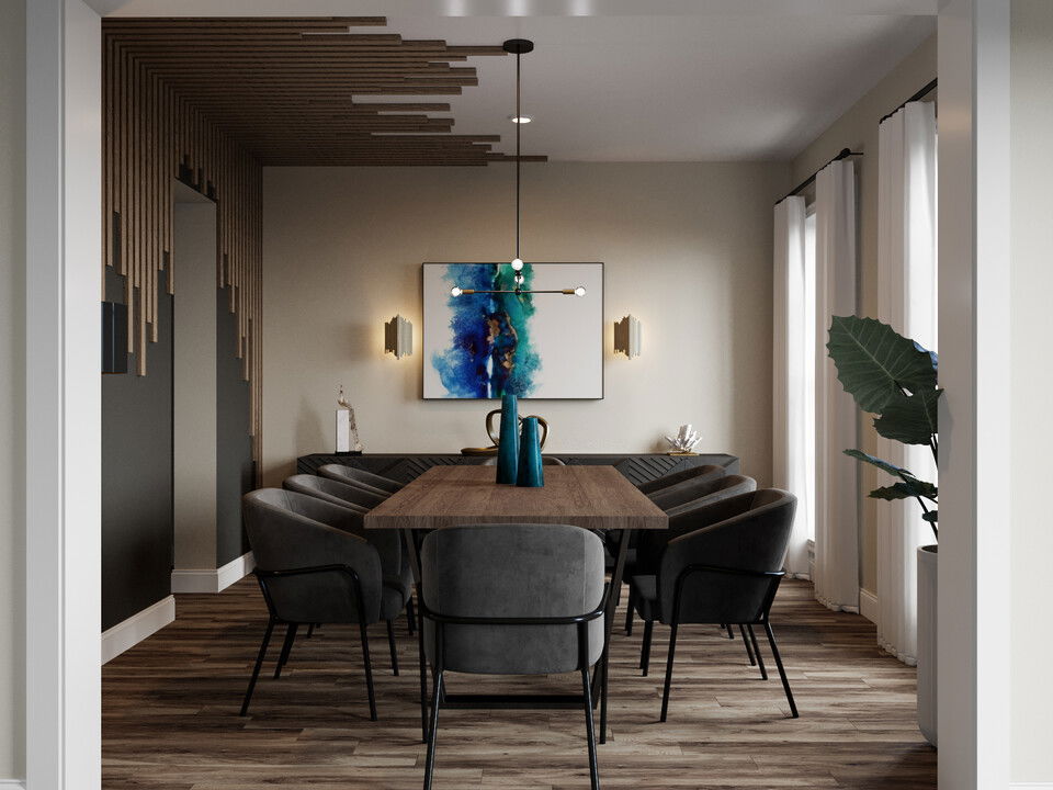 Online Designer Dining Room 3D Model 4