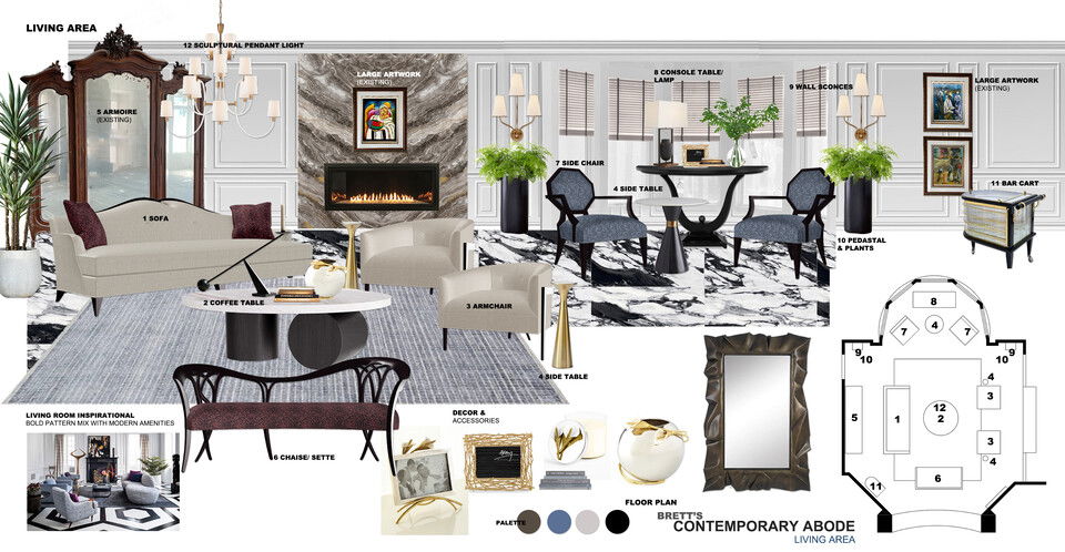 Luxe Glam Living Room Design Ibrahim H. Moodboard 1 thumb