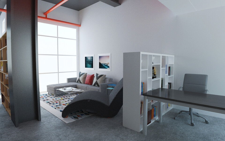 Modelo 3D de Oficina en Casa/Pequeña Oficina Diseñador Online 5