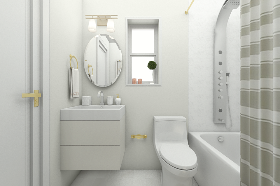 Modern and Sleek White Bathroom Interior Design
