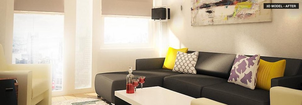 Contemporary Manhattan Living Room Design-Debra - After