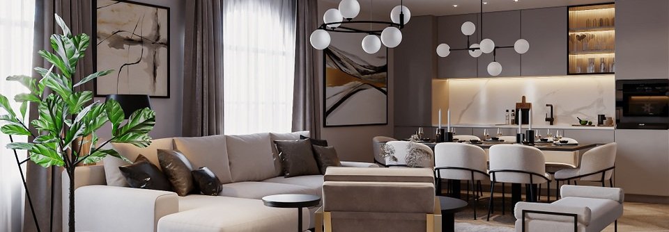 Contemporary Family Room Design-Shareefah - After