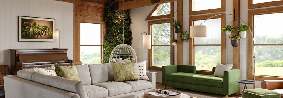 Modern Rustic Cabin Living Room Design -Laura - After