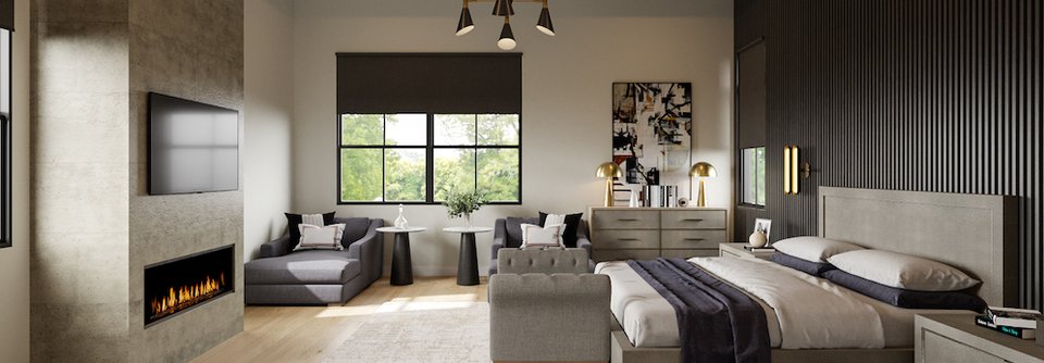 Chic Modern Master Bedroom & Office Design-Angela - After