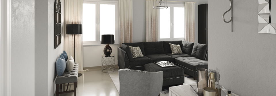 Gray Tones for Transitional Living Room-Stephanie - After