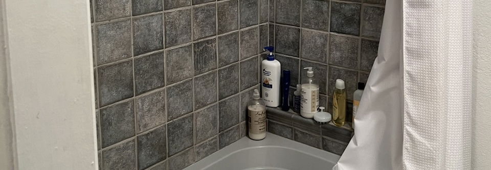 Contemporary Pool, Gym And Hall Bathroom Designs-Katie - Before