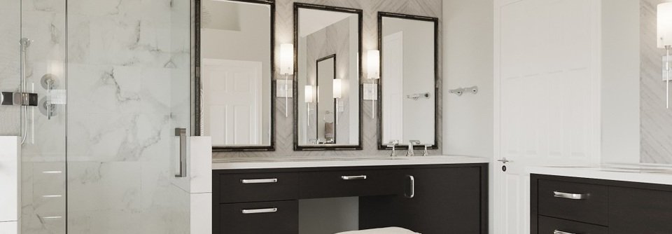 Transitional Black & White Bathroom Remodel-Kay - After