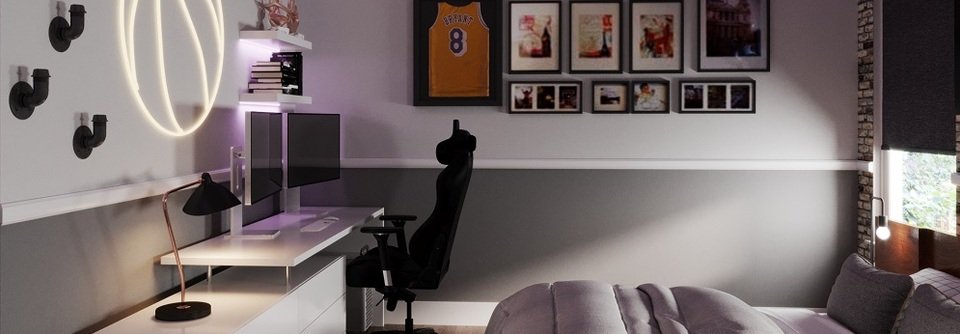 Industrial Teen Boy Room with Basketball Accents-Tracey - After