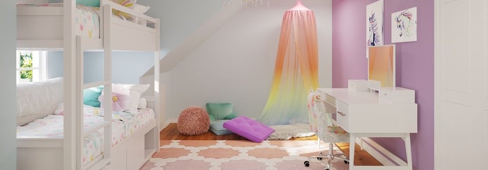 Colorful Unicorn Themed Room Design For Girls-Elizabeth - After