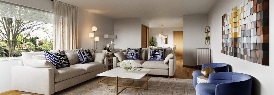 Art Deco Living & Dining Room Interior Design-Denise - After