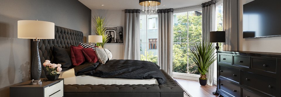 Masculine Bedroom & Home Office Design-Dustan - After