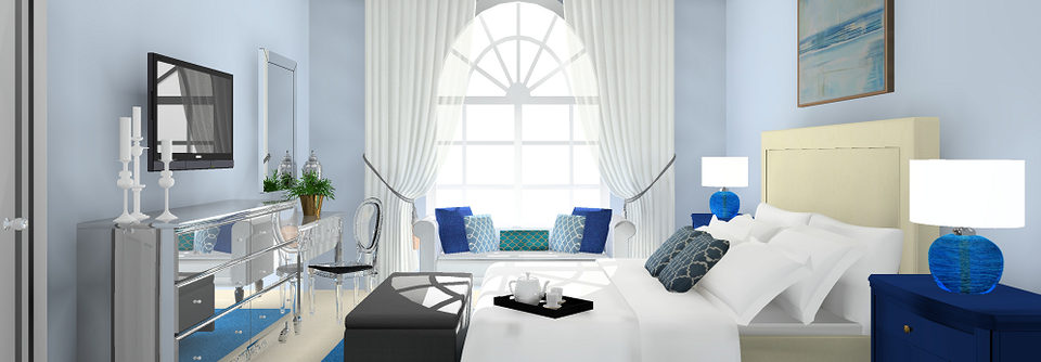 Glamorous & Calming Blue Bedroom-Mali - After