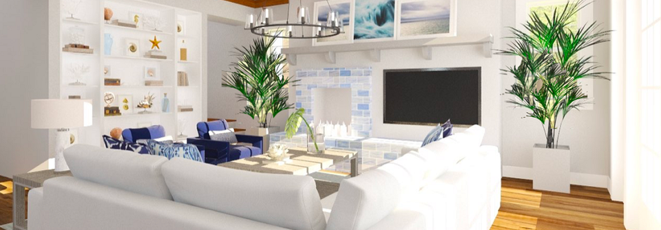 White and Blue Contemporary Living Room-Leana - After