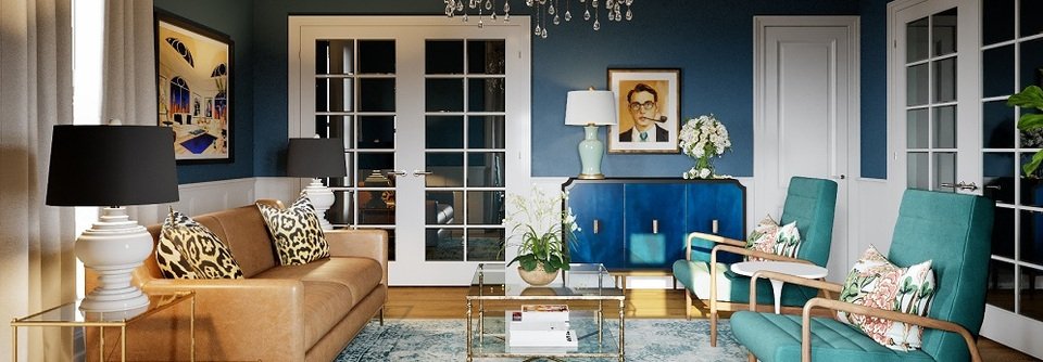 Eclectic Formal Living Room Interior Design -Stefanie - After