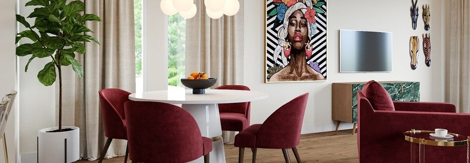 Bold Contemporary Living & Dining Room-Onome - After
