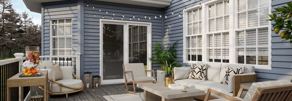 Contemporary Modern Living Room and Porch Design-Jessica - After