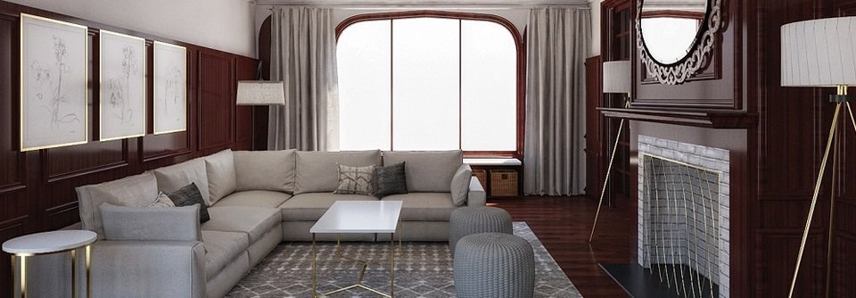 Brown and Neutral Living Room Design-Deniz - After