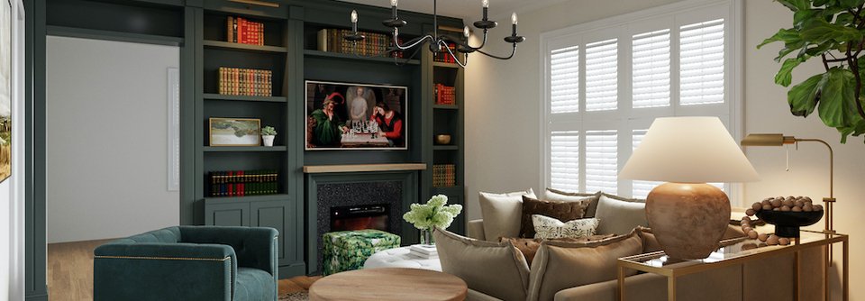 Modern Victorian Family Room Design-Stefanie - After