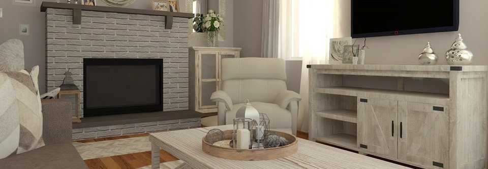 White Transitional Living Room-Shanie - After
