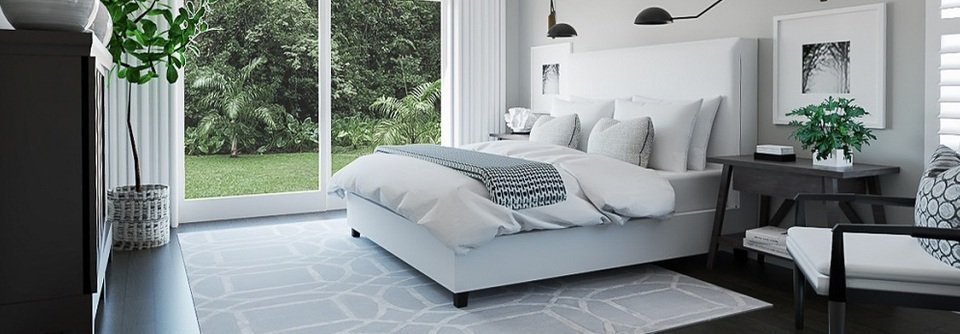 Modern White & Grey Bedroom Interior Design-Jeff - After